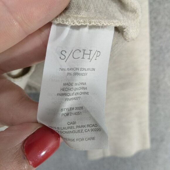 cAbi Charlie Moto Jacket Womens Size Small Beige Heathered Ponte Knit Oatmeal - Picture 8 of 12